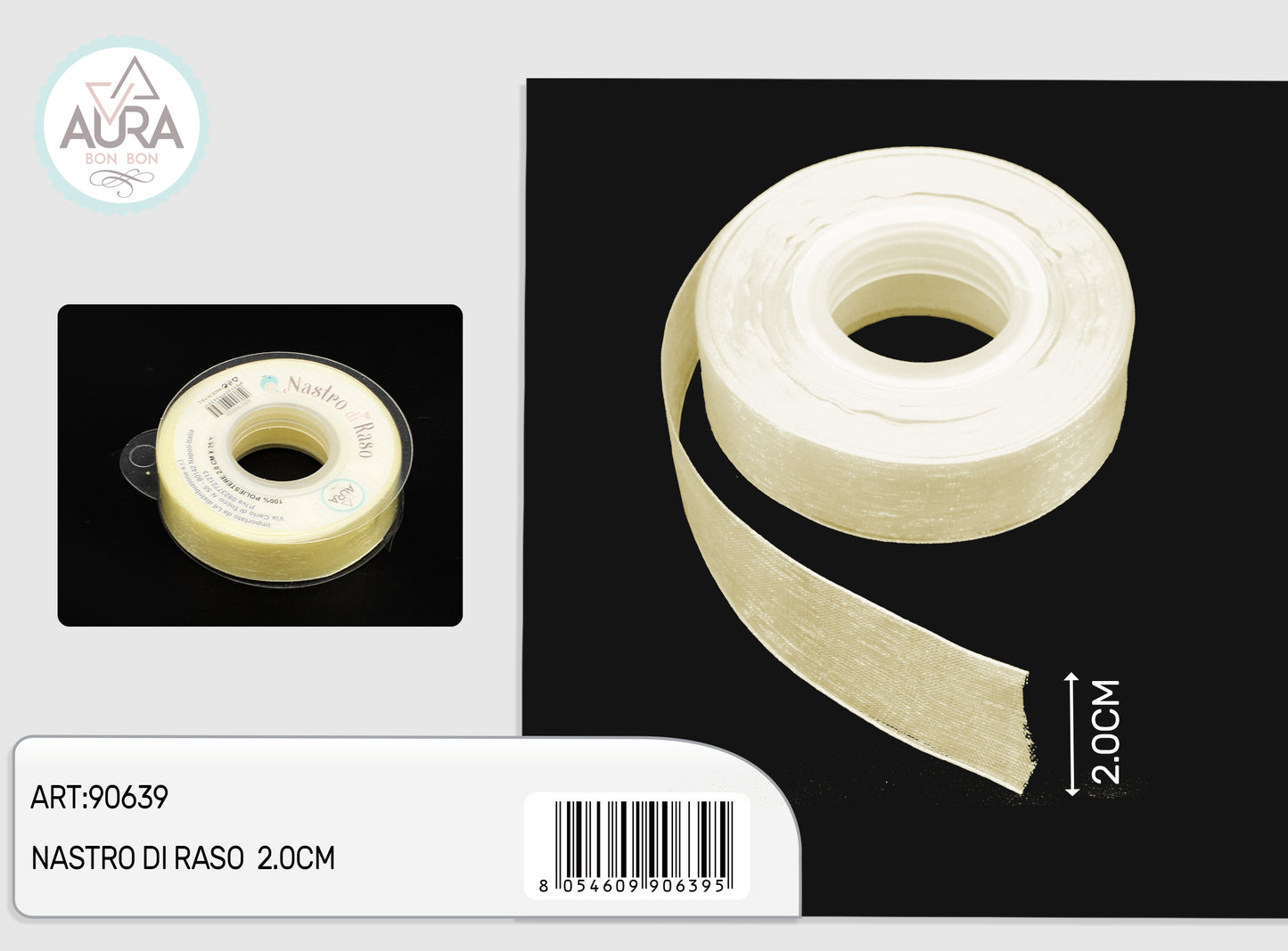 nastro organza 2cmx25y avorio