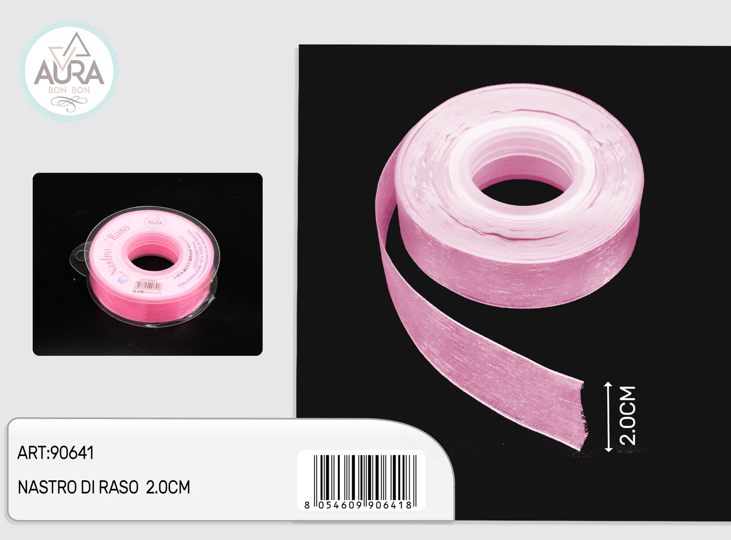 nastro organza 2cmx25y rosa
