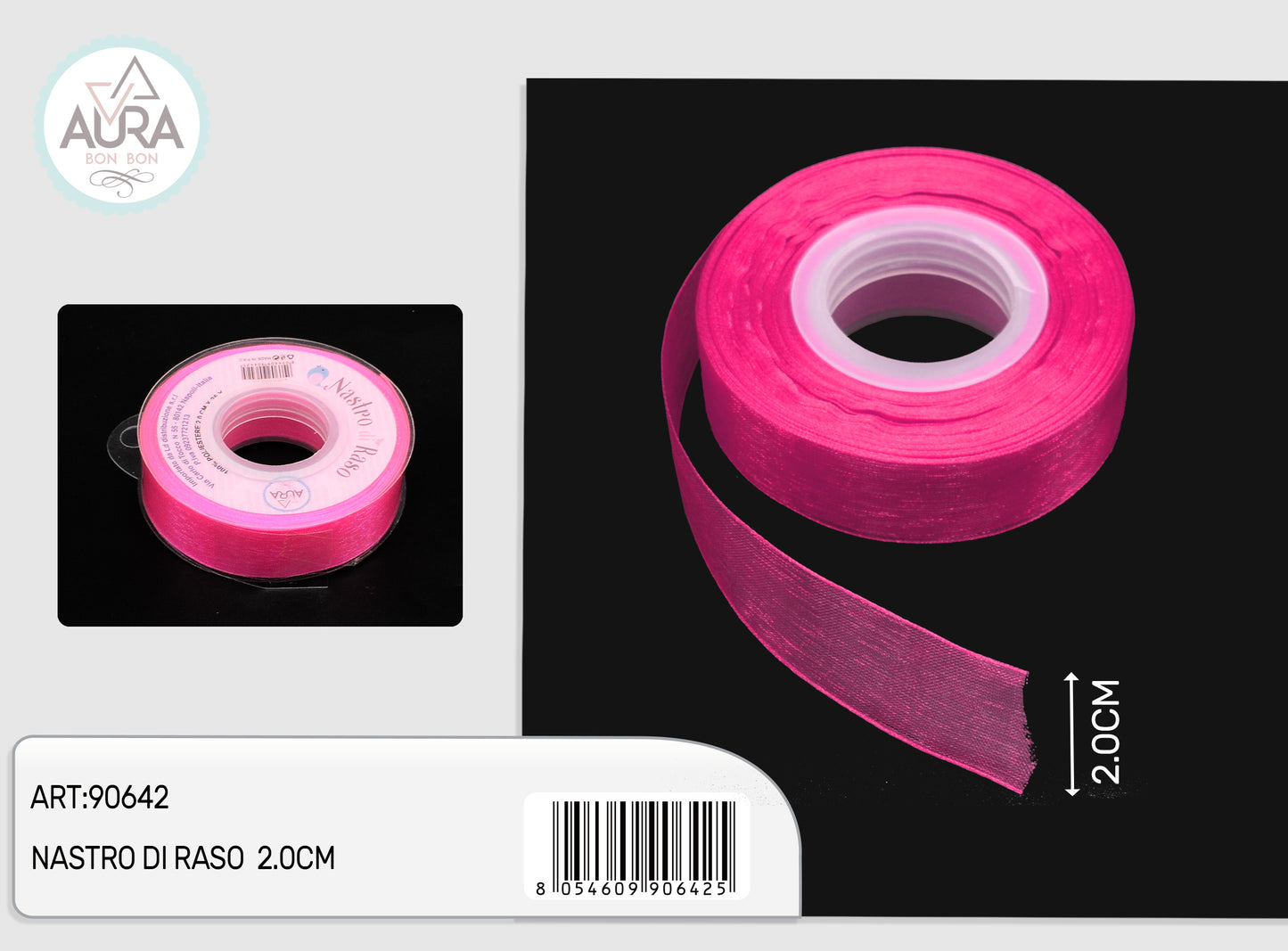nastro organza 2cmx25y fuxia