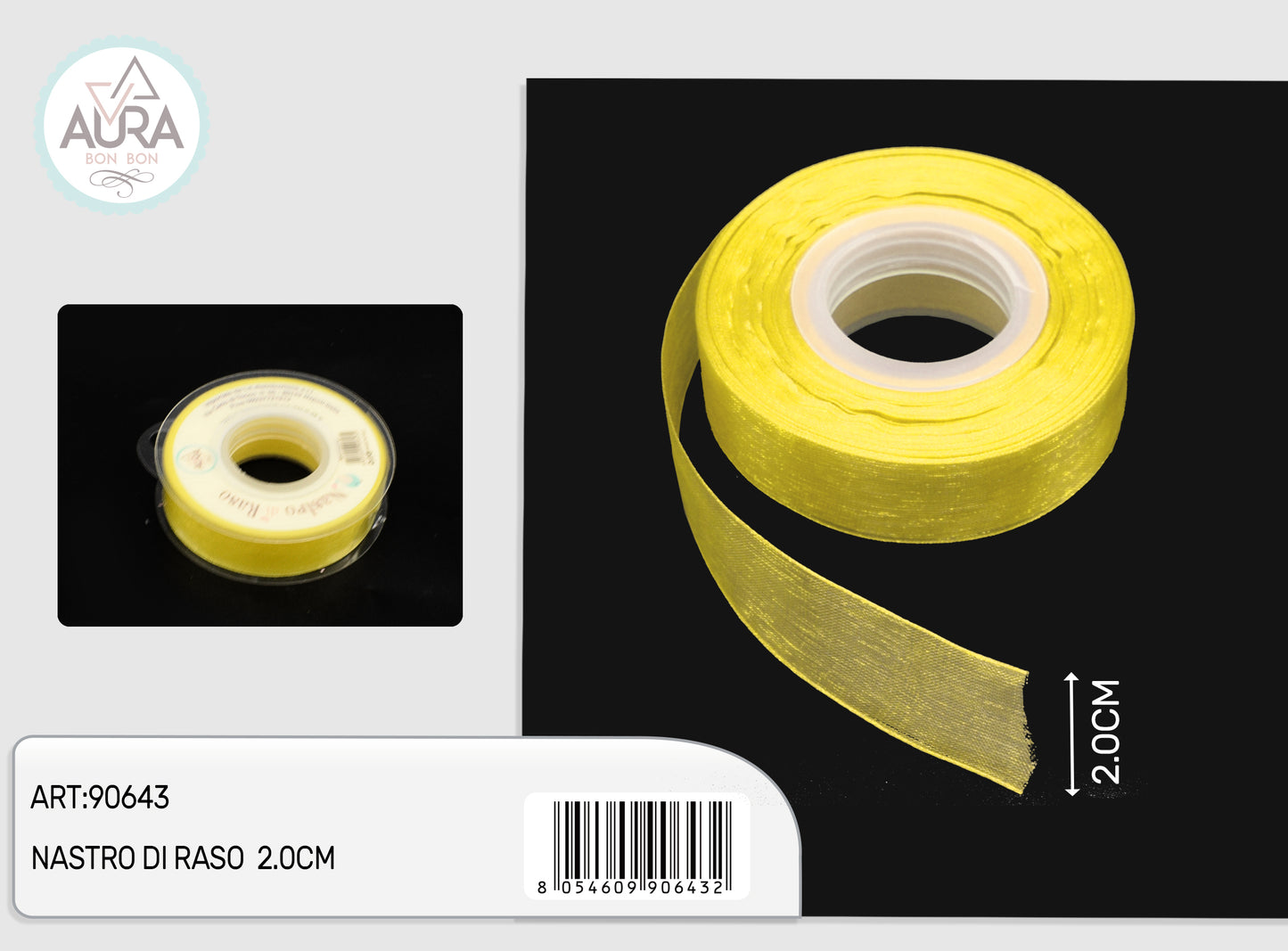 nastro organza 2cmx25y giallo
