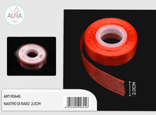 nastro organza 2cmx25y rosso