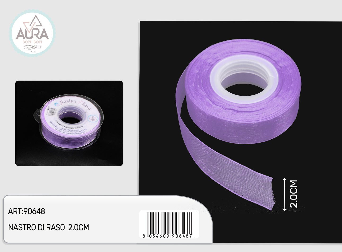 nastro organza 2cmx25y lilla