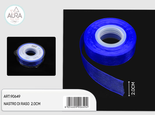nastro organza 2cmx25y blu