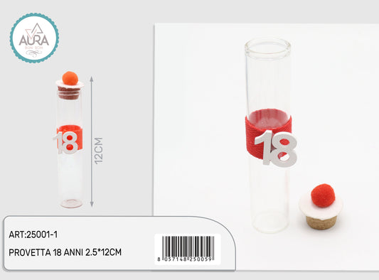 provetta 18 anni rosso 2,5x12cm
