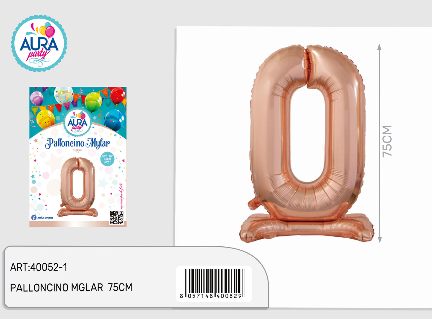 palloncini mylar standard rosagold 0