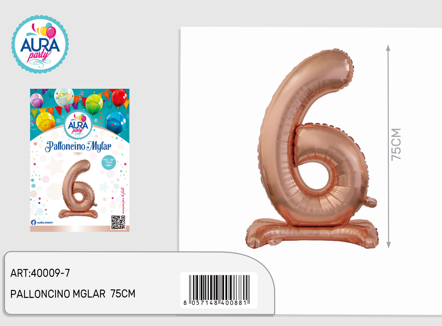 palloncini mylar standard rosagold 6