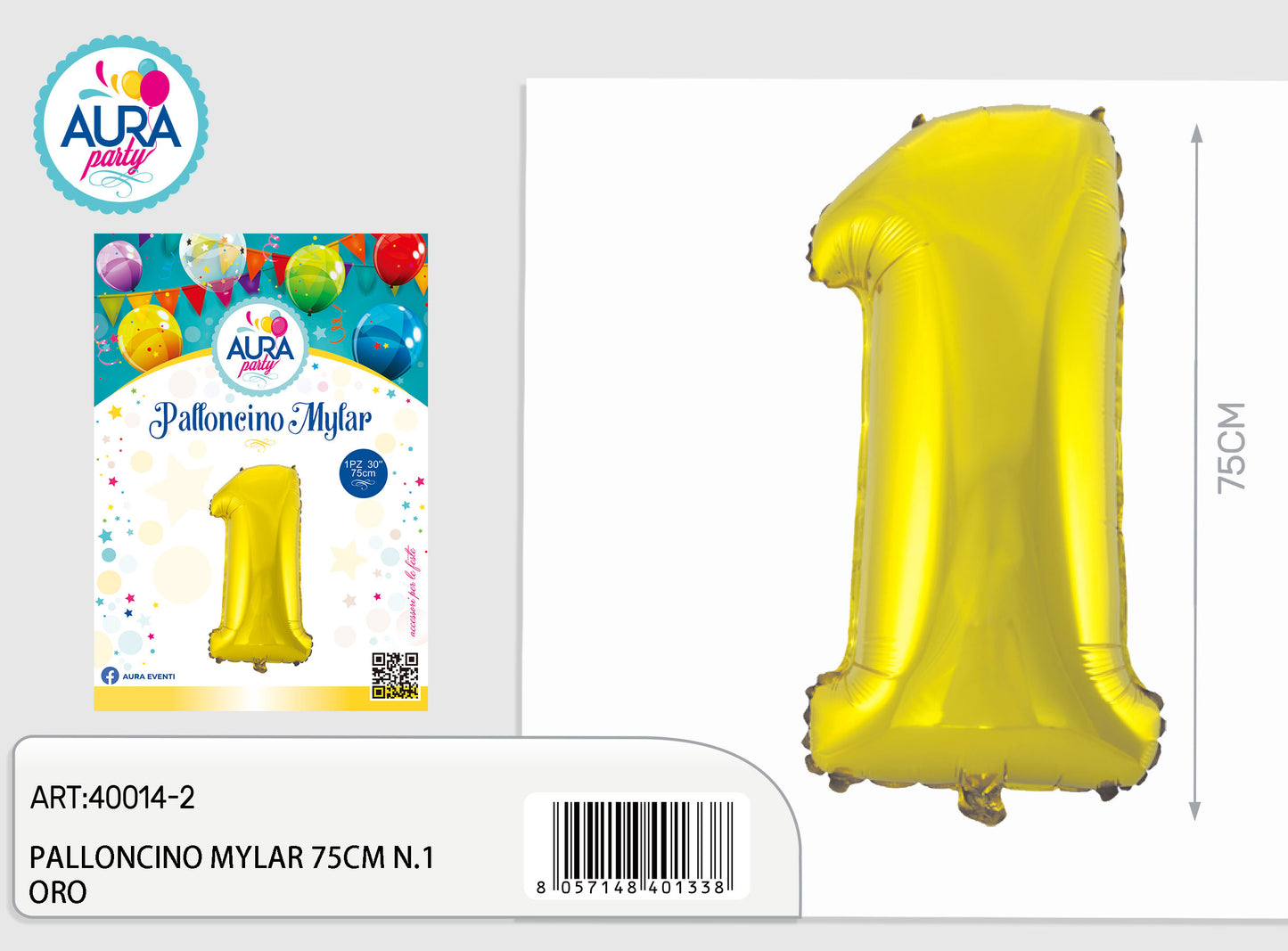 palloncini mylar 32inch n.1 oro