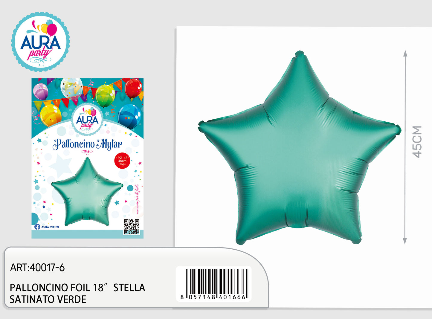 palloncino foil 18inch stella satinato tiffany