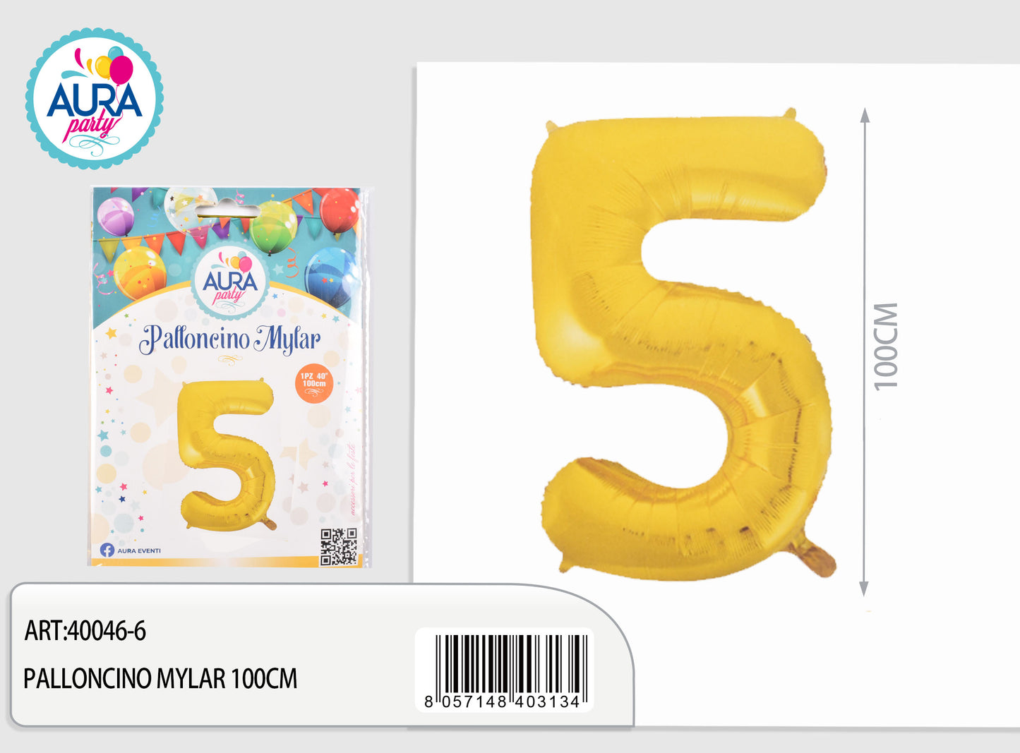 palloncini mylar 40inch n.5 oro