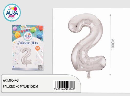 palloncini mylar 40inch n.2 argento