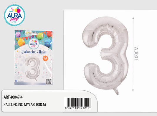 palloncini mylar 40inch n.3 argento