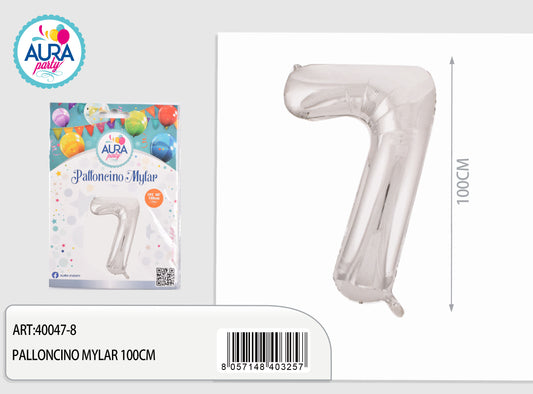 palloncini mylar 40inch n.7 argento