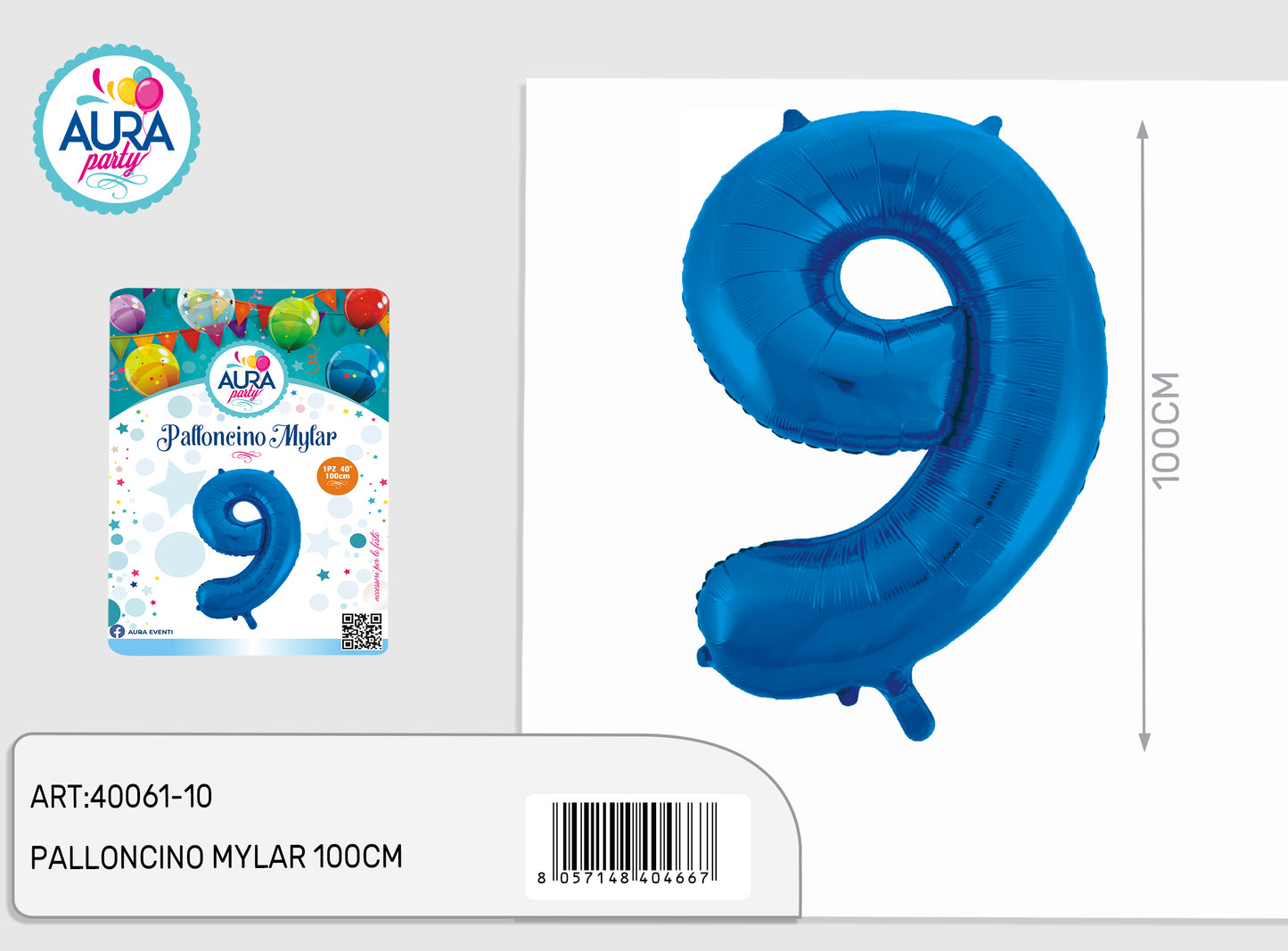 palloncini mylar 40inch blu 9