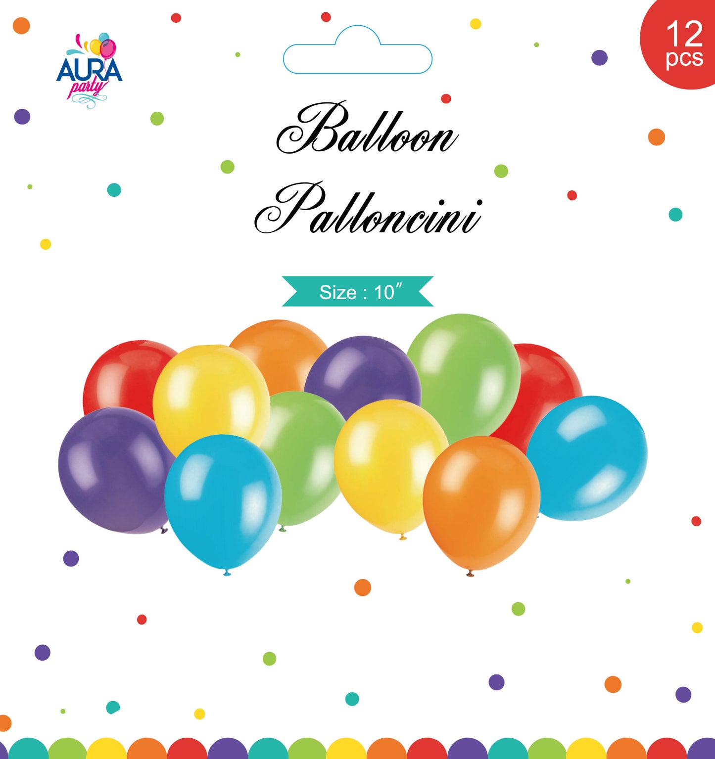 kit palloncini 12pz multicolore 10inch