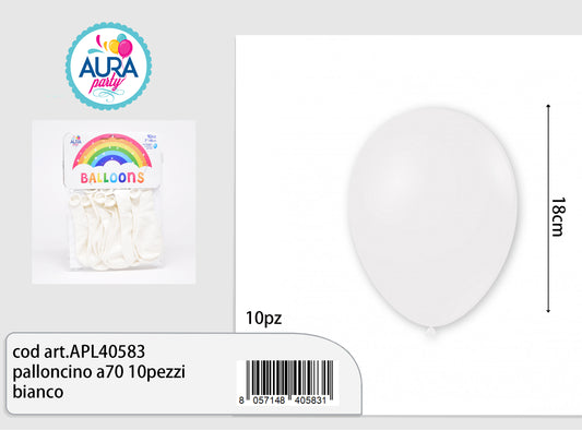 10-piece white A70 balloon