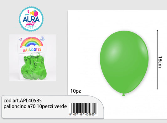 palloncino a70 10pezzi verde