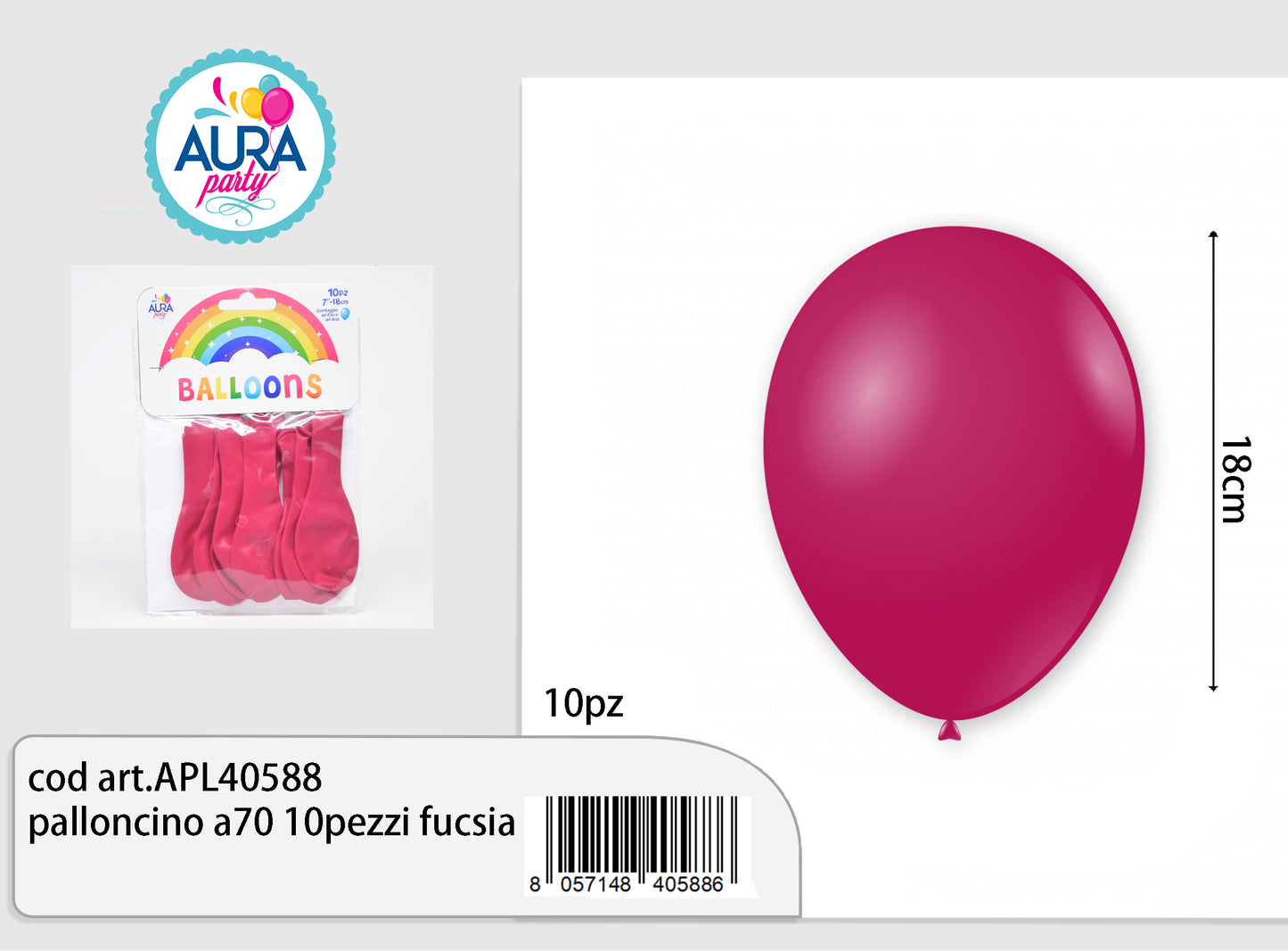 palloncino a70 10pezzi fuxia