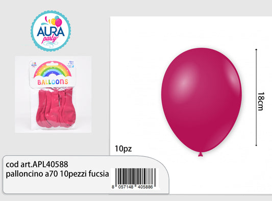 10-piece fuchsia A70 balloon