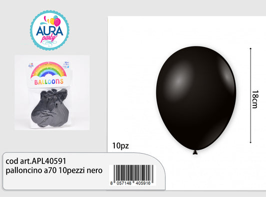 palloncino a70 10pezzi nero