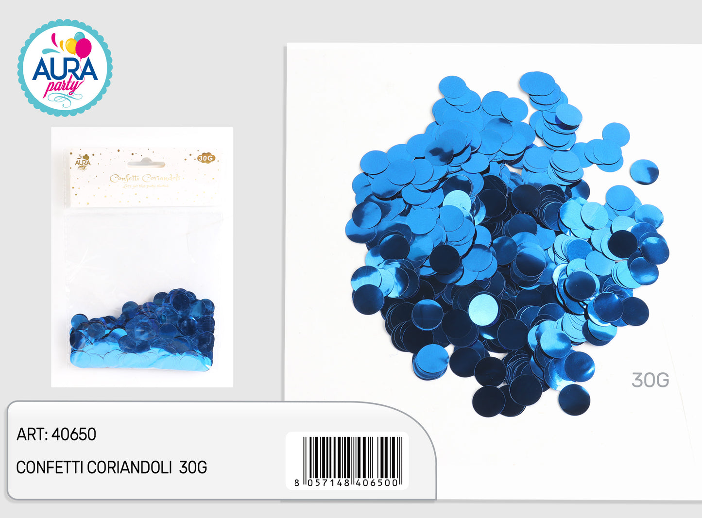 Coriandoli in foil blu
