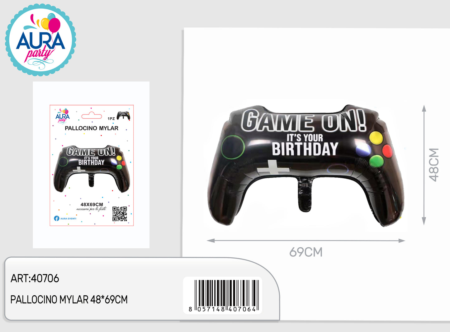 palloncino foil joystick 48x69cm