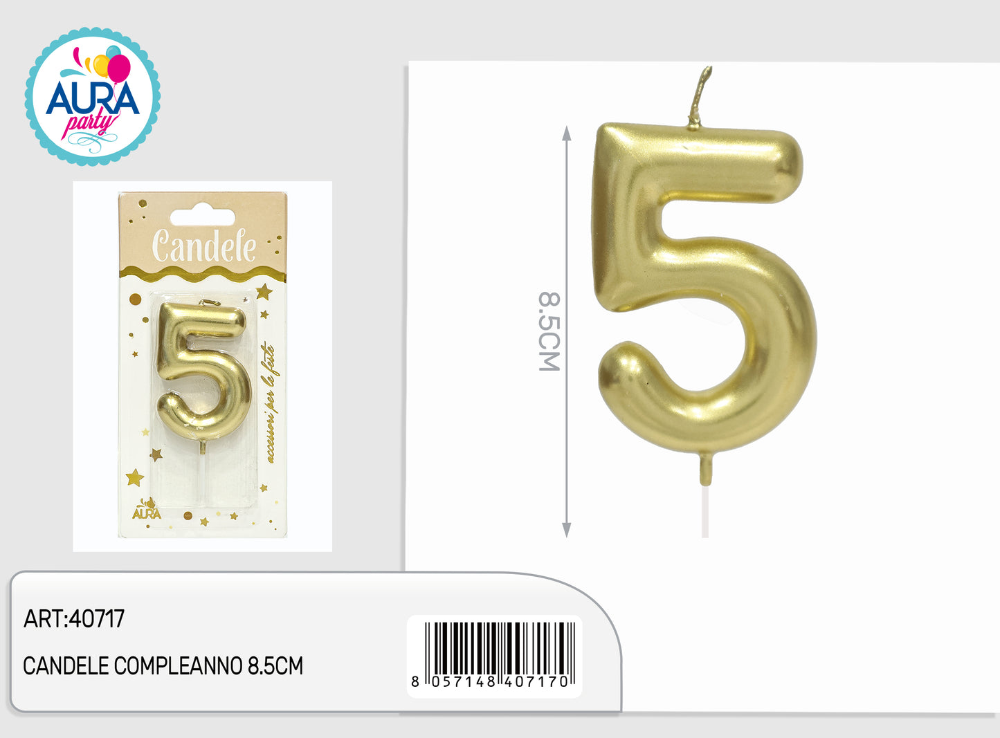 candele compleanno 8.5cm oro 5