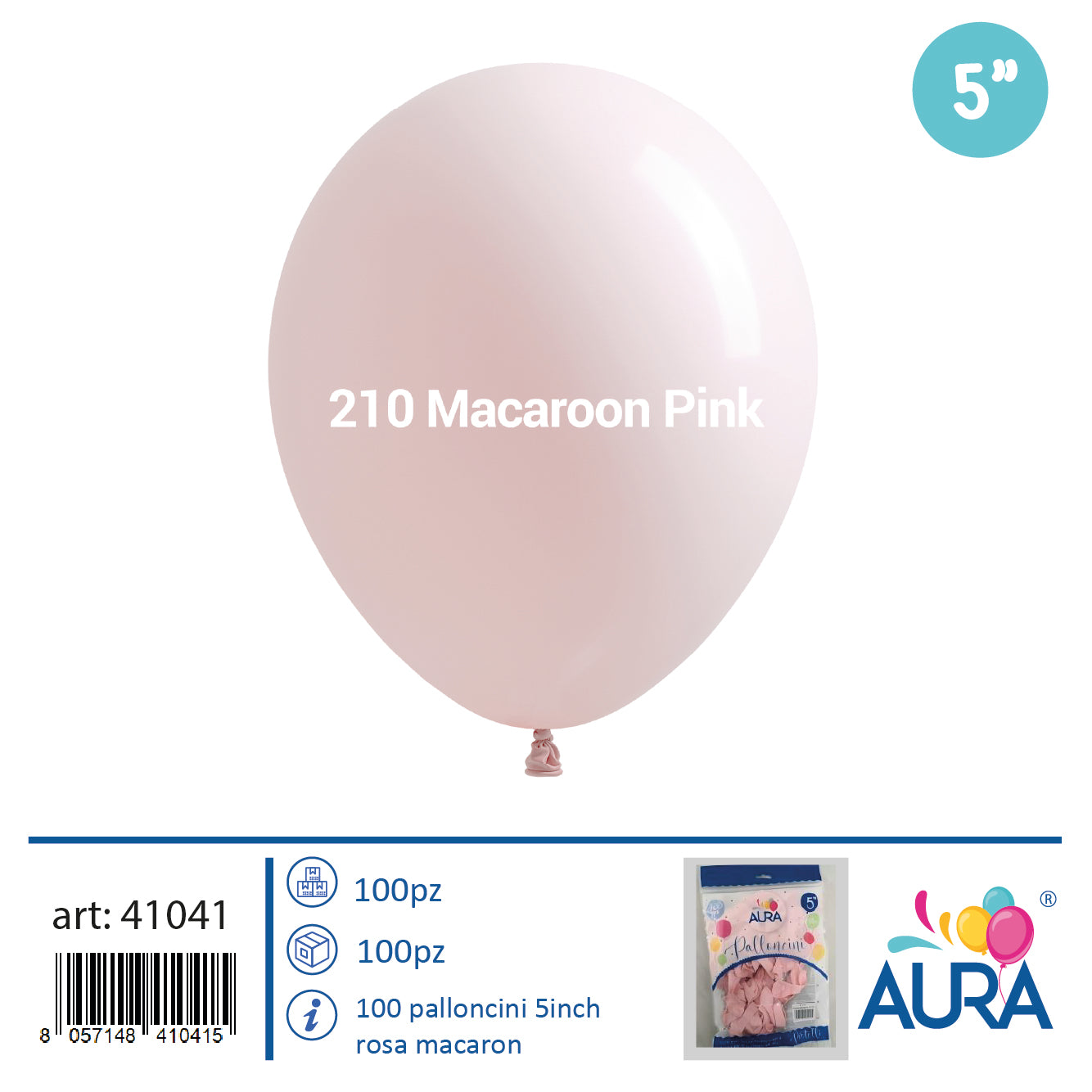 5-inch macaron pink balloons 100pcs