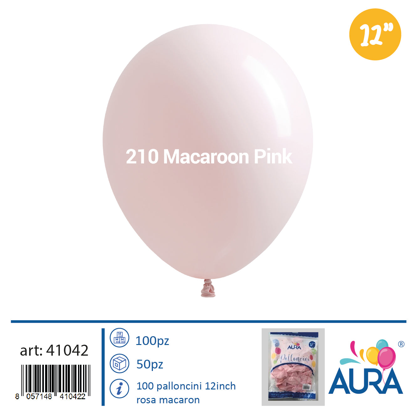 12-inch macaron pink balloons 100pcs