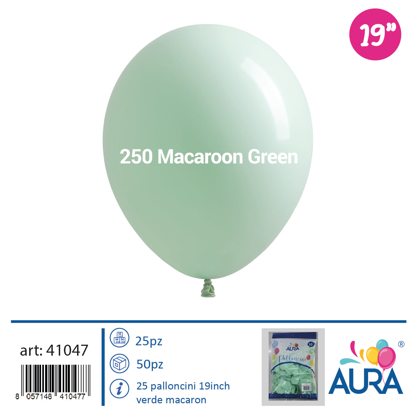 19inch Macaron Green Balloons 25pcs