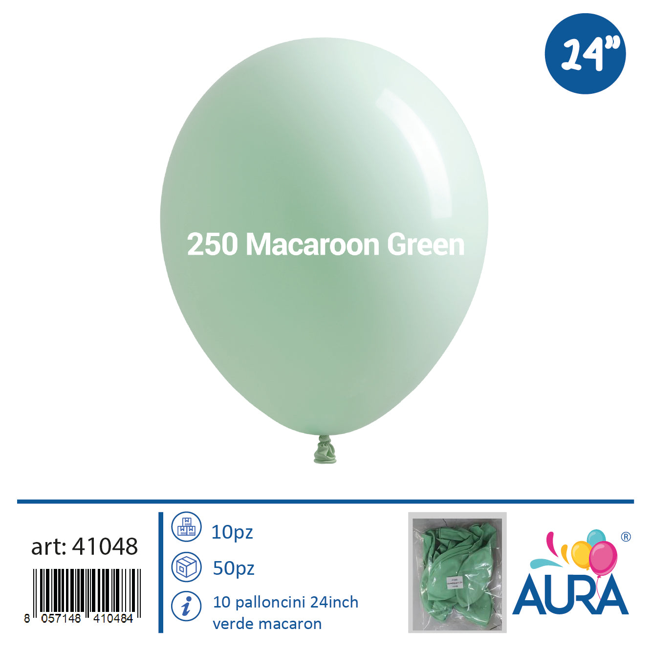 24inch Macaron Green Balloons 1pc
