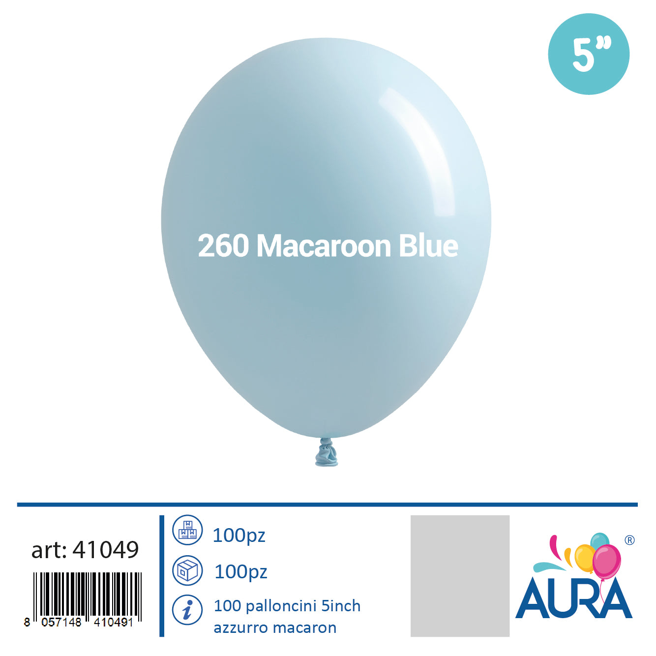 5-inch blue macaron balloons, 100 pieces