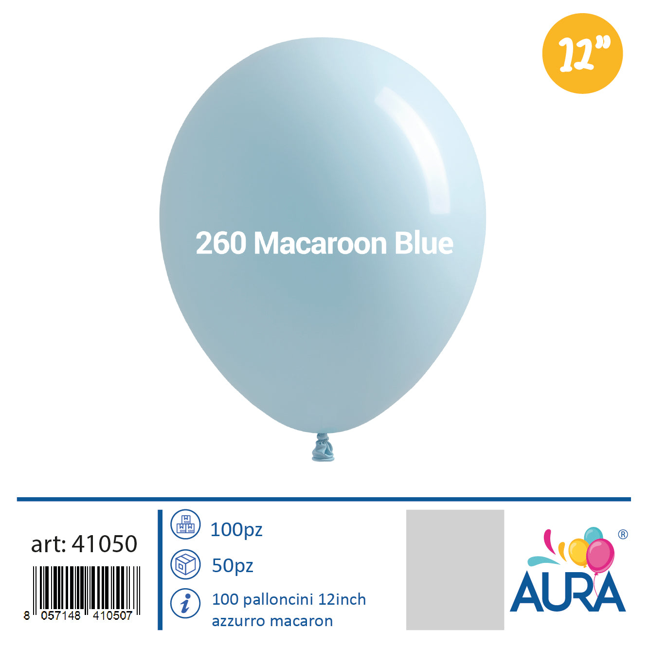 12-inch blue macaron balloons 100pcs