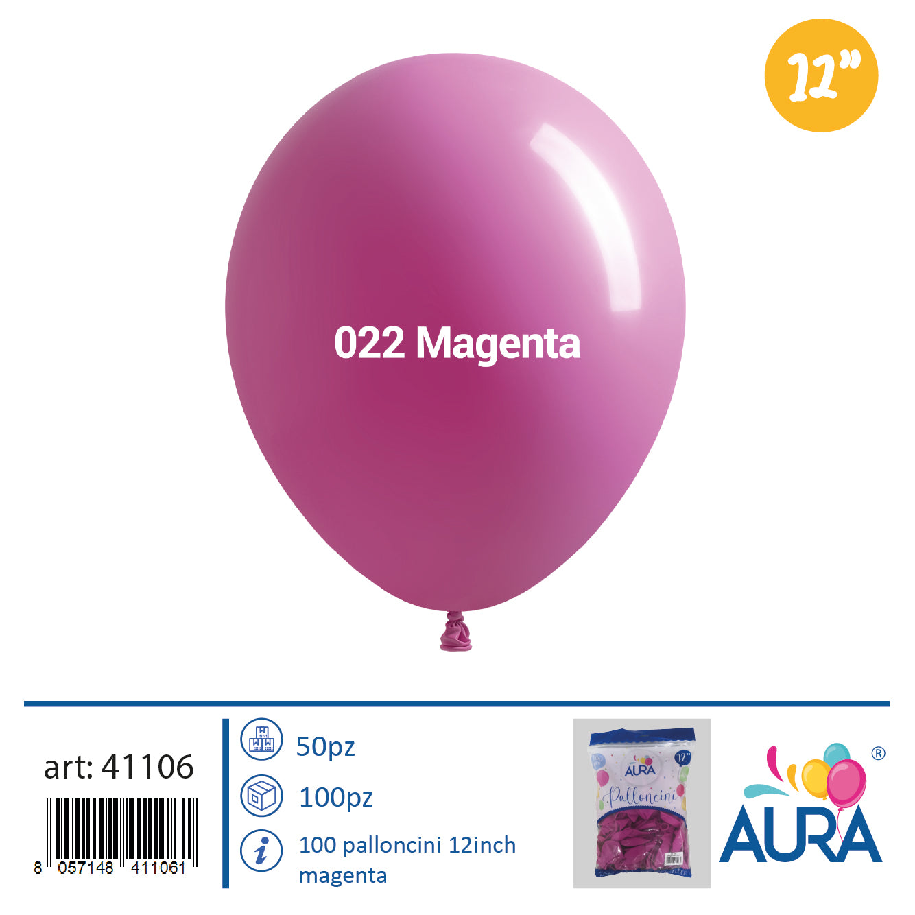 12 inch magenta balloons 100pcs