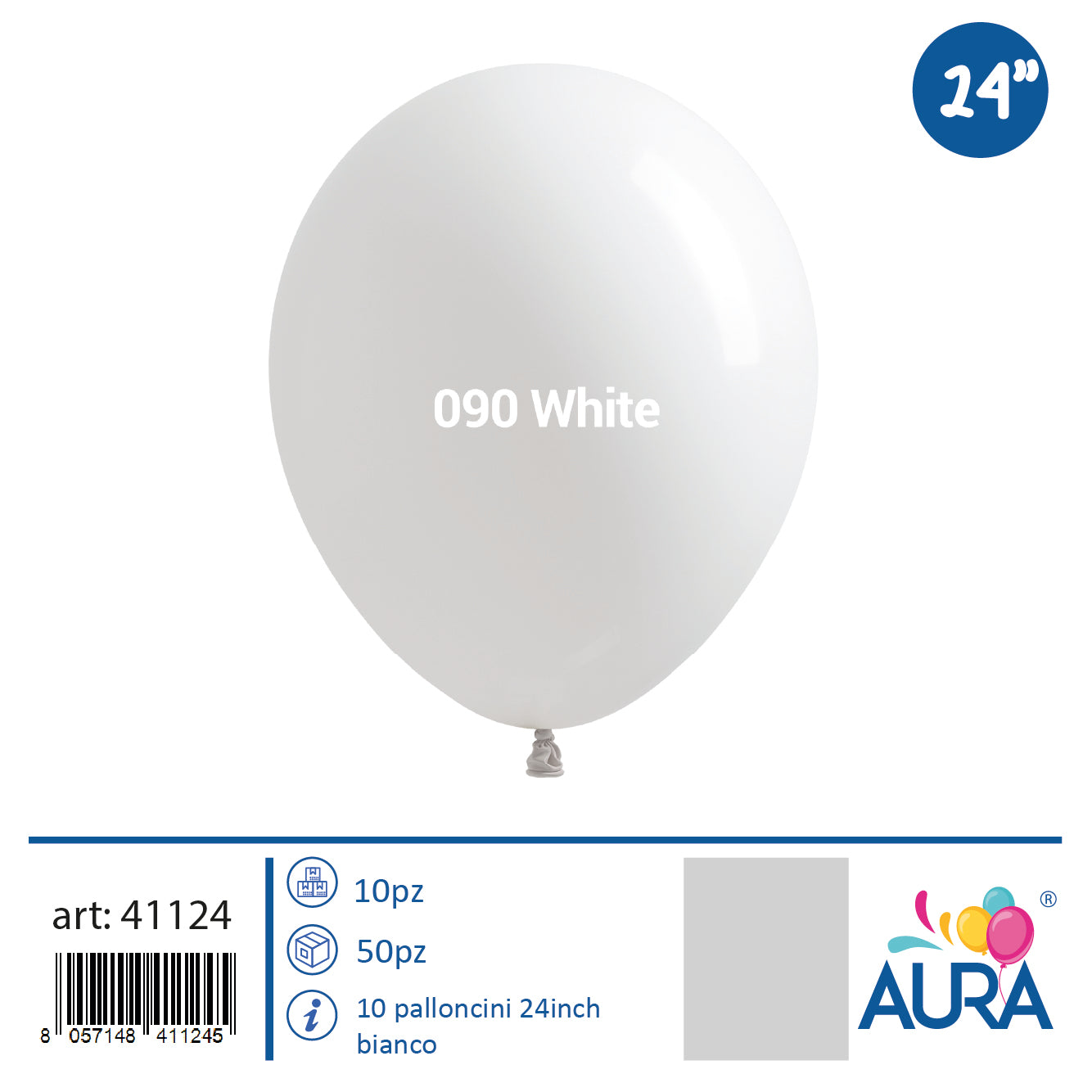 24 inch white balloons 1pc