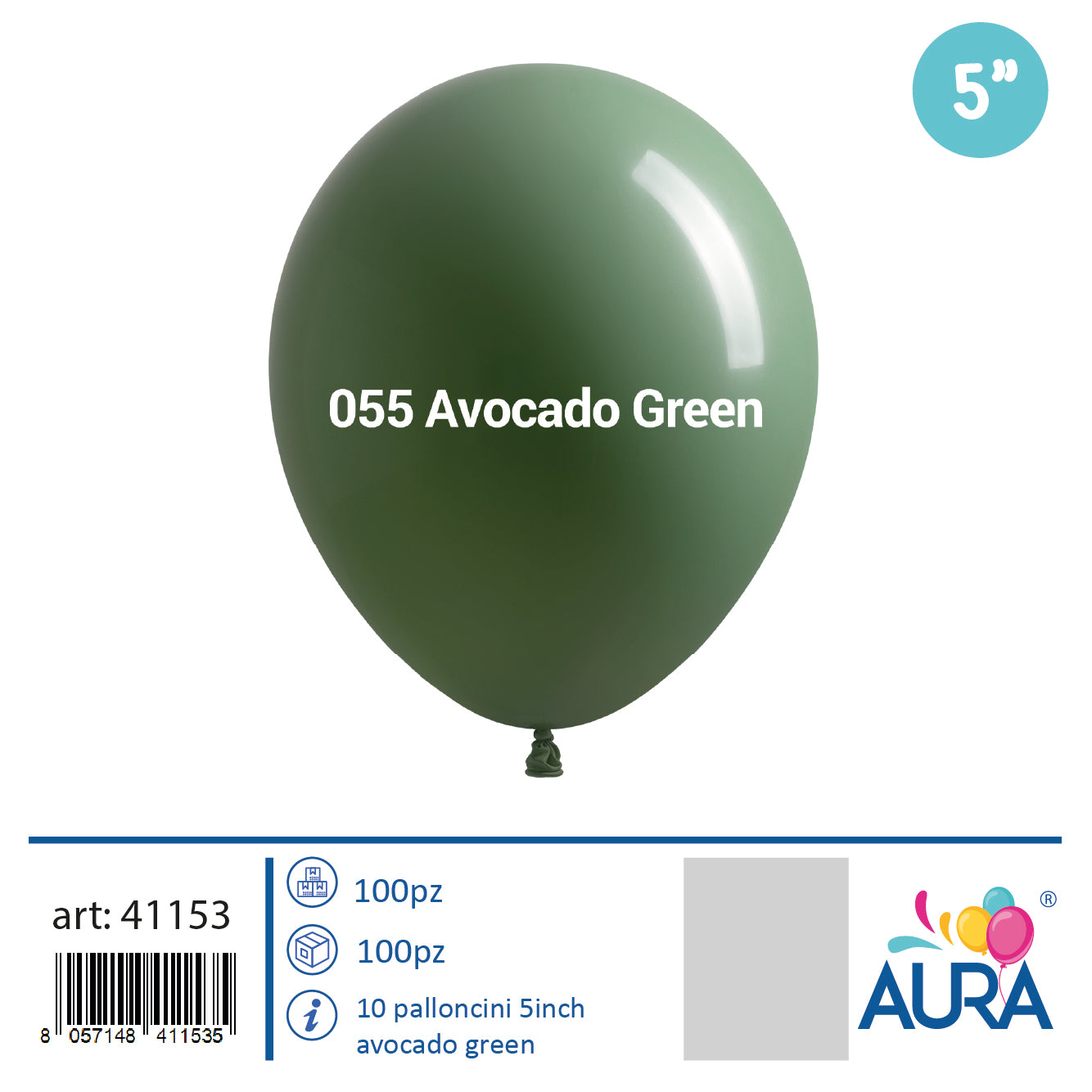 5 inch avocado green balloons 100pcs