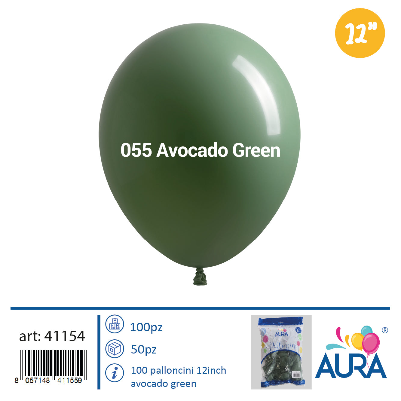 12 inch avocado green balloons 100pcs