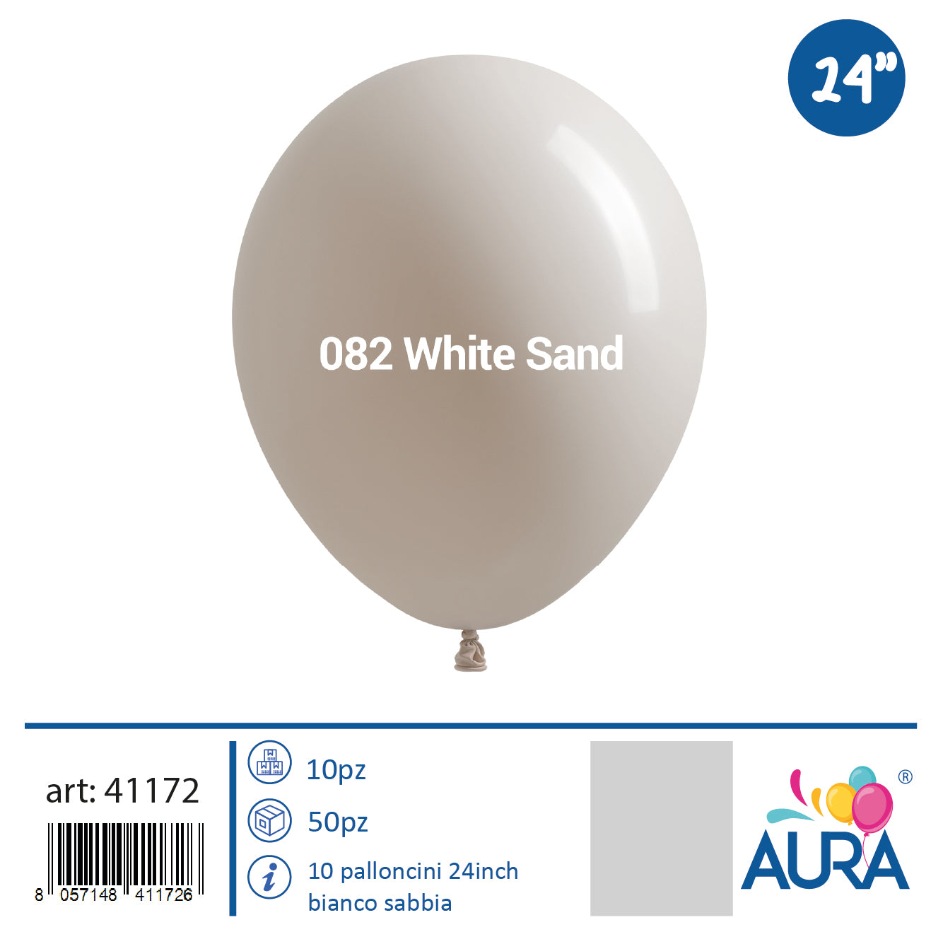 Palloncini 24 inch bianco sabbia 1pz