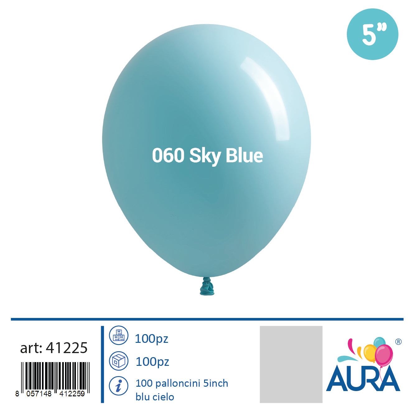 Palloncini 5 inch blu cielo 100pz