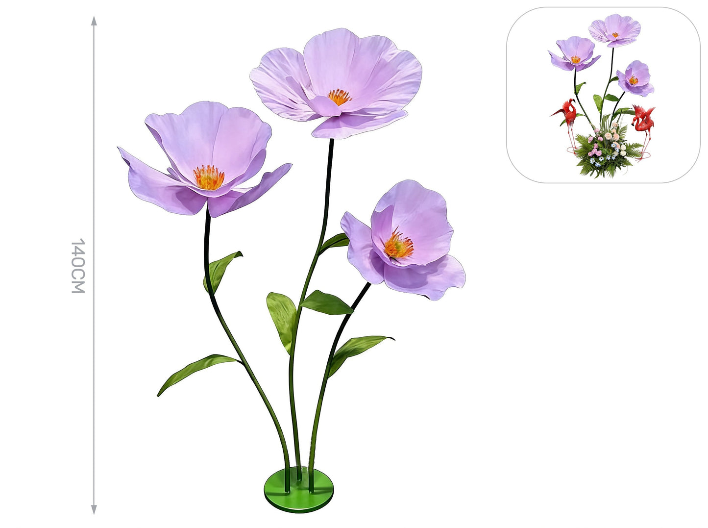 Lilac flower in paper and metal