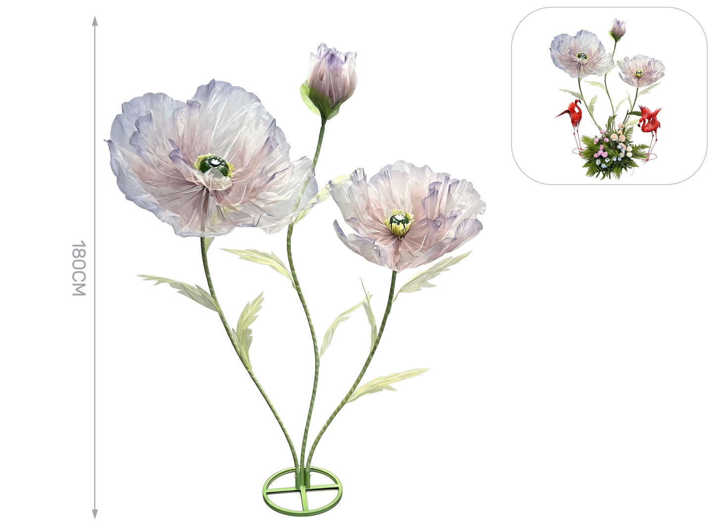 Fiore lilla e rosa in tulle e metallo