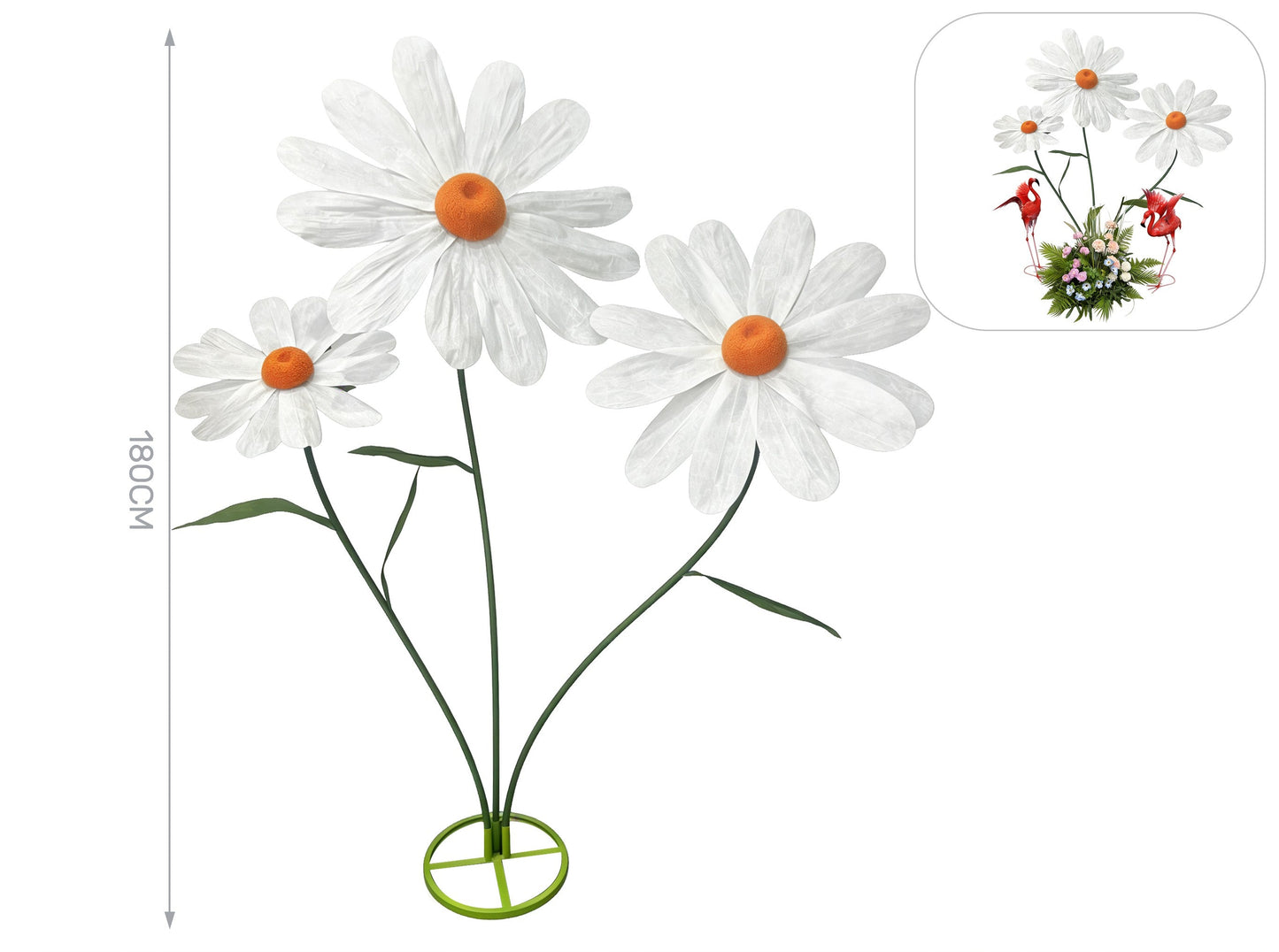 Margherita bianca in carta e metallo