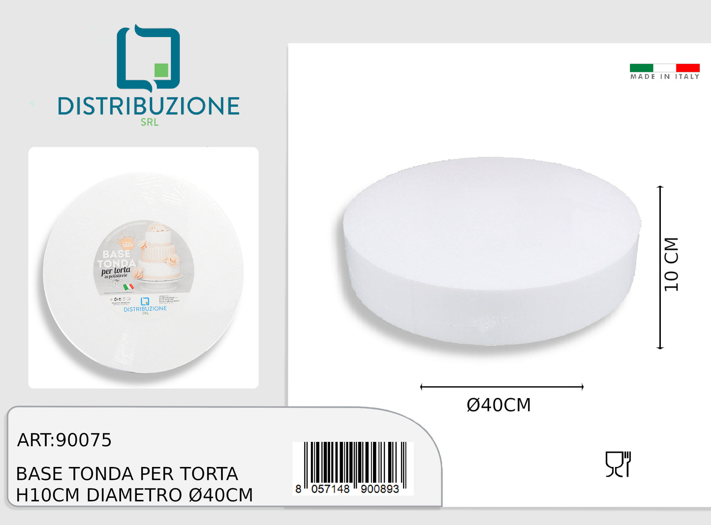 polistirolo tondo 40 h.10 conf.1pz