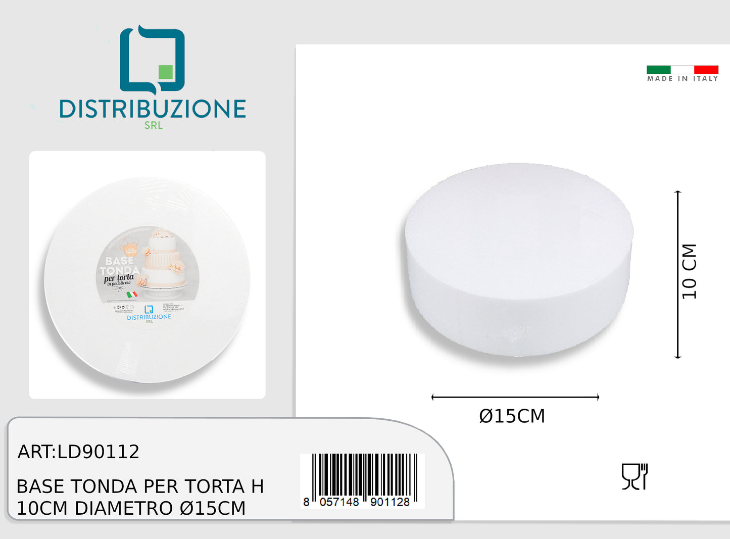 polistirolo tondo 15 h.10 conf.1pz