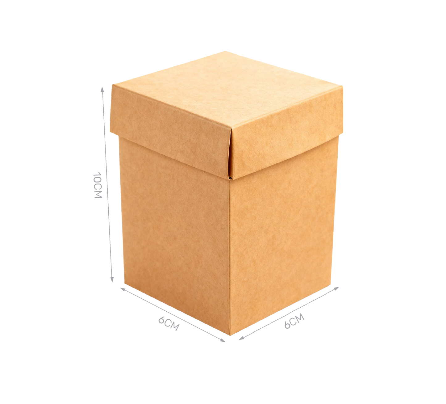 Set of 4 brown cardboard boxes 6x6x10cm