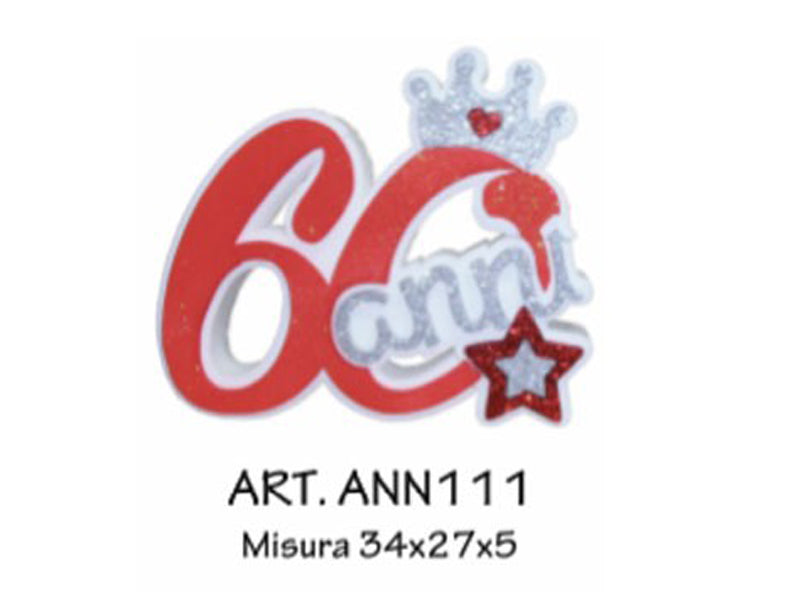 nr 60 fashion rosso e argento con coroncina