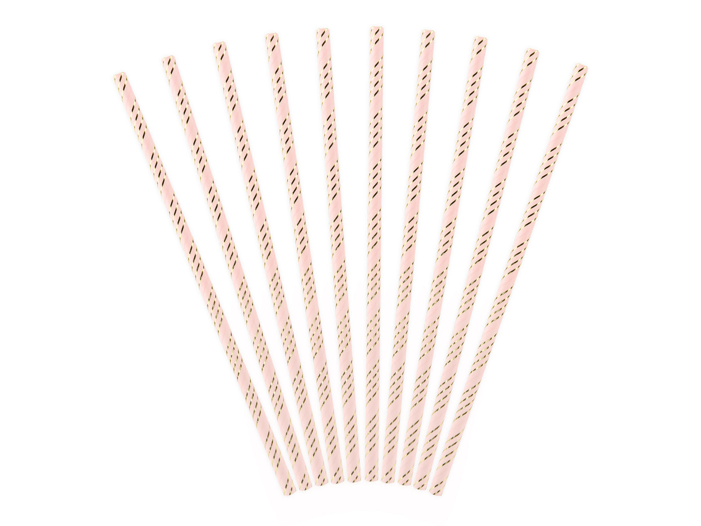 Cannucce light pink e oro 19,5cm 10pz