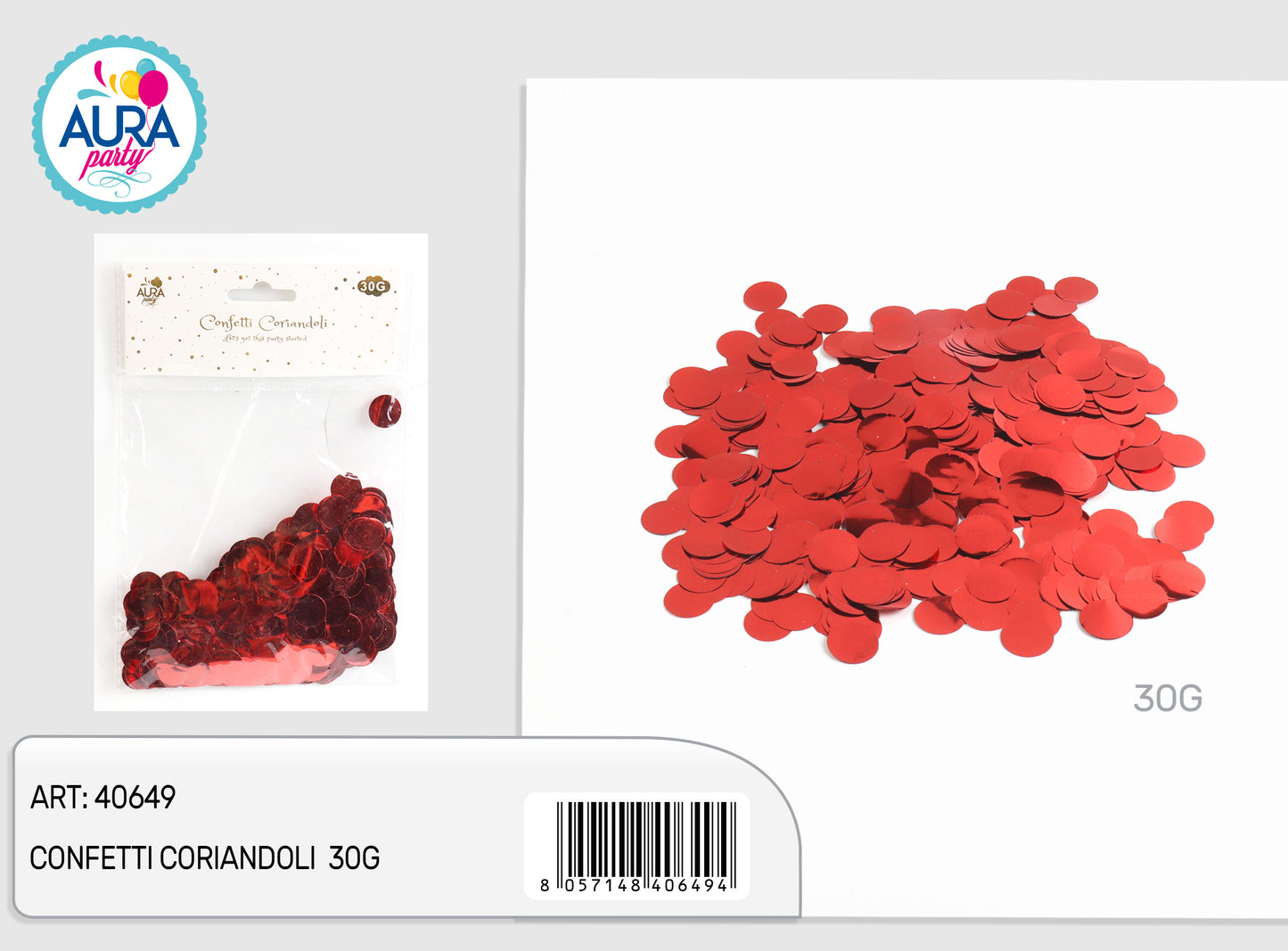 Coriandoli in foil rosso