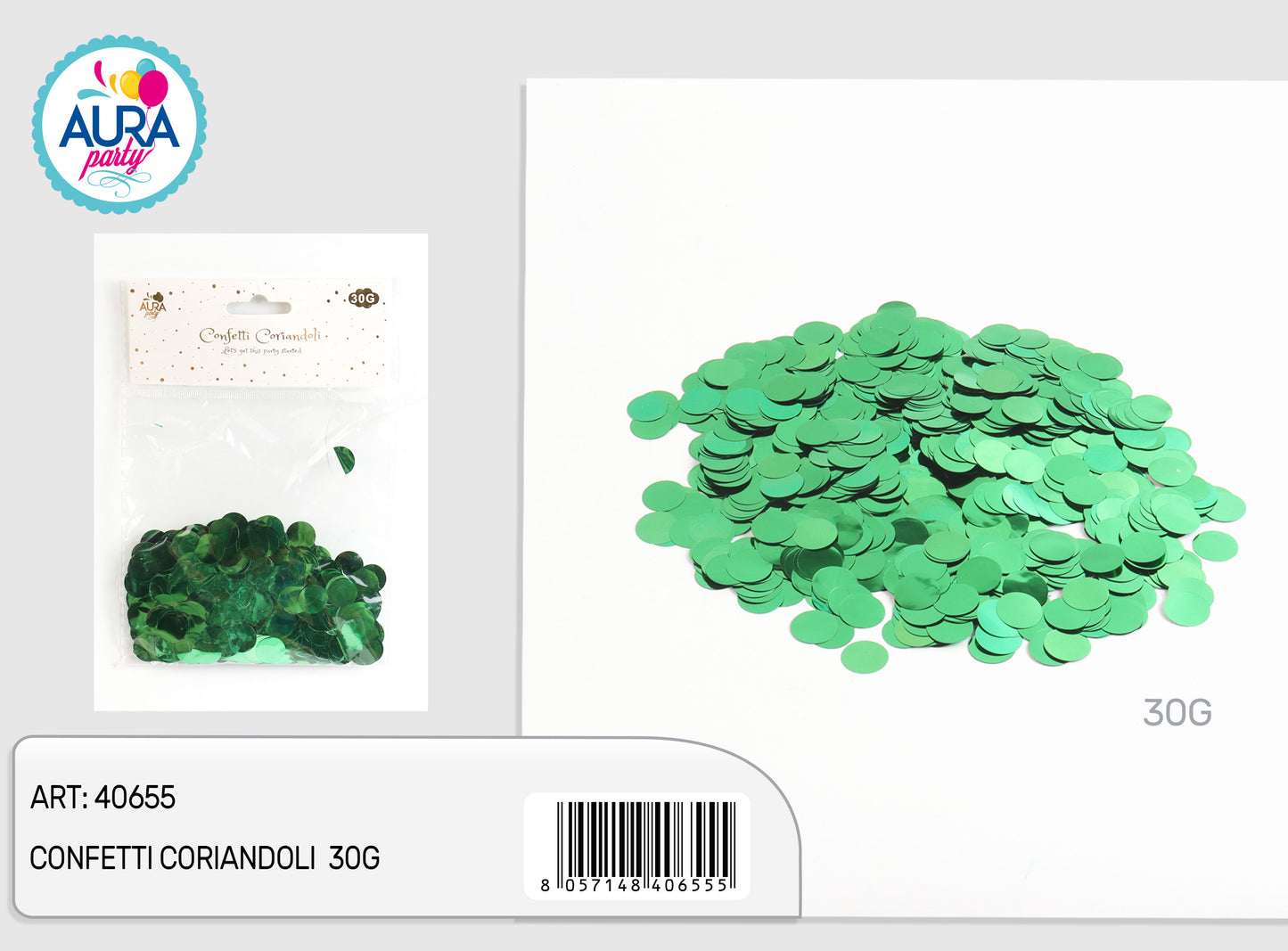 Coriandoli in foil verde