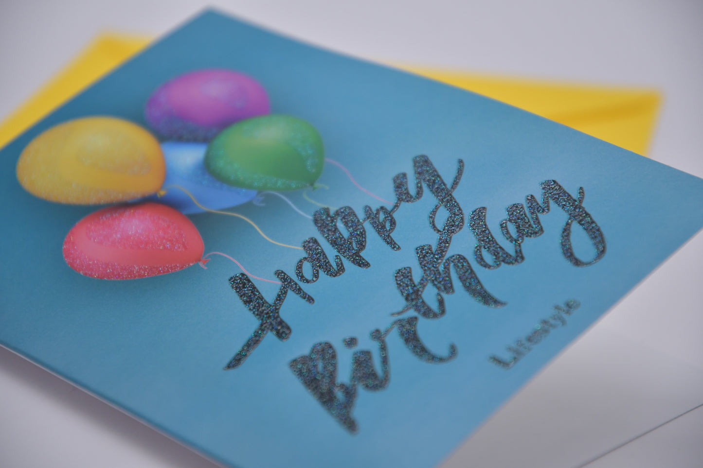 Biglietto di auguri per compleanno lifestyle con glitter