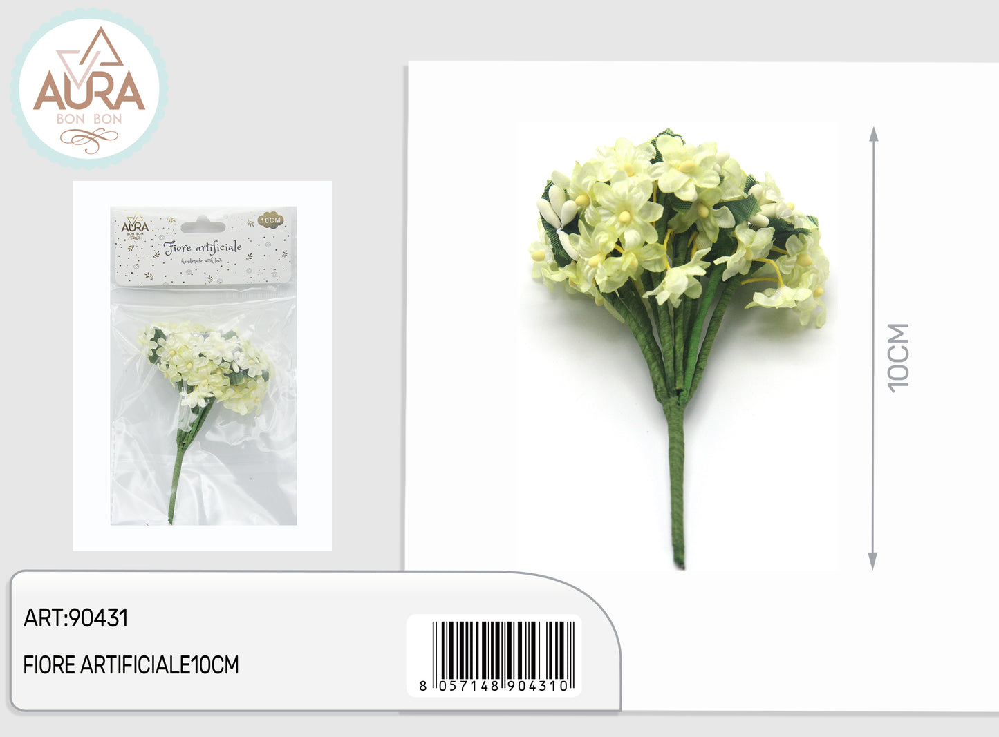 Fiori artificiali per bomboniere 10cm avorio